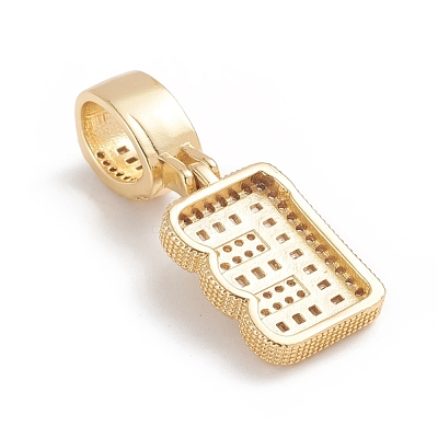 Brass Micro Pave Cubic Zirconia Pendants ZIRC-G165-13G-E-1