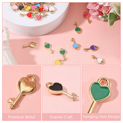 100Pcs 10 Colors Alloy Enamel Pendants ENAM-CA0001-94-1
