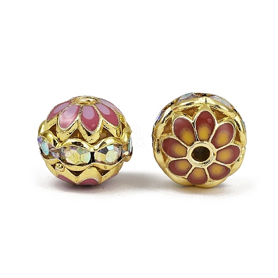 Brass Enamel Beads KK-L236-01C-G-1