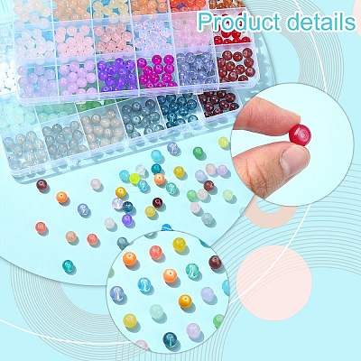 Glass Round Beads DGLA-YW0001-26-1