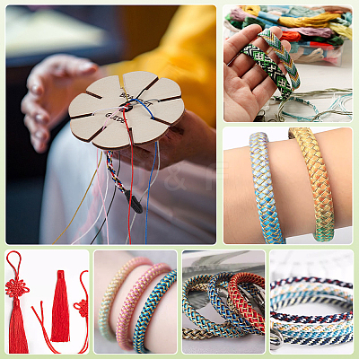8 Rolls 8 Colors Braided Nylon Cord DIY-FG0006-88-1