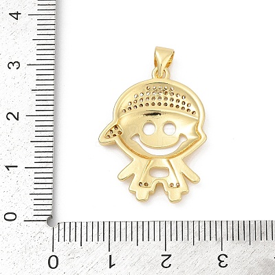 Brass Micro Pave Cubic Zirconia Pendants KK-D317-102G-1