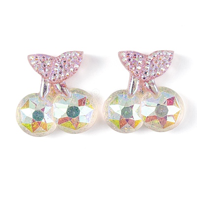 Transparent Epoxy Resin Fruit Cherry Decoden Cabochons CRES-M034-08A-1