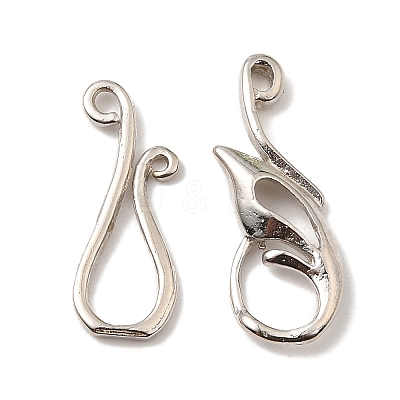 Brass Hook Clasps KK-G323-11P-RS-1