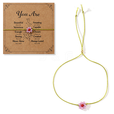 Flower Resin Beaded Slider Bracelets for Women SL9741-9-1