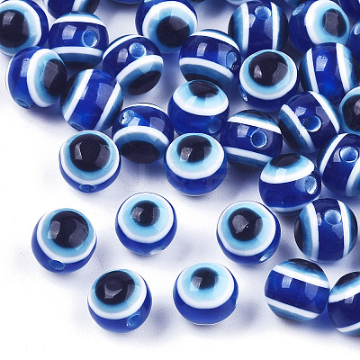 Evil Eye Resin Beads RESI-R140-8mm-01-1