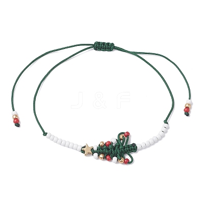 Glass Seed Beads Braided Bead Bracelets BJEW-MZ00231-01-1