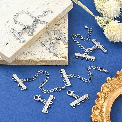 Brass Micro Pave Cubic Zirconia Chain Extender ZIRC-Q022-031P-NR-1