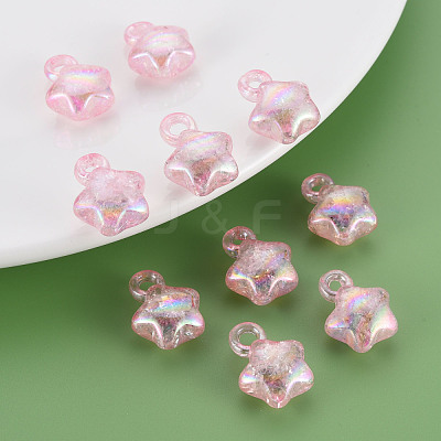 Transparent Crackle Acrylic Pendants MACR-S373-63-L05-1