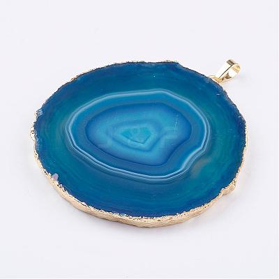 Natural Agate Big Pendants G-P305-E05-G-1