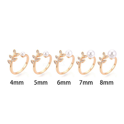 Leaf Shape Brass Micro Pave Clear Cubic Zirconia Cup Peg Ring Settings KK-T076-15G-1