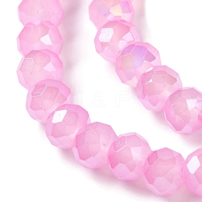 Baking Electroplate Glass Beads Strands DGLA-A039-J8mm-B18-1