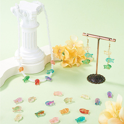 110Pcs 11 Colors Baking Paint and Golden Metal Enlaced Glass Beads DGLA-TA0001-66-1
