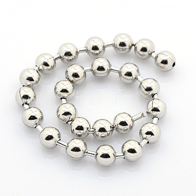 Tarnish Resistant Electroplate 304 Stainless Steel Ball Chains CHS-L001-6mm-P-1