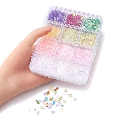 62G 12 Style Plastic Sequin Beads PVC-YW0001-01-1