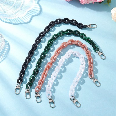 4Pcs 4 Colors Acrylic Cable Chain Purse Decorative Chains AJEW-BA00178-1