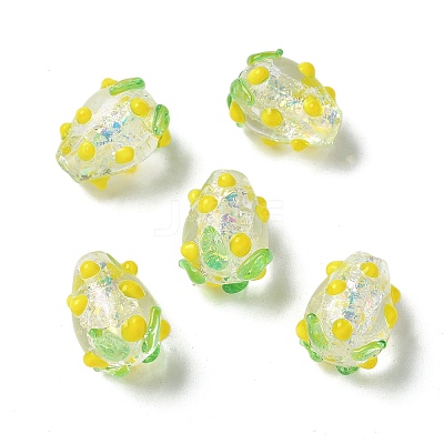 Handmade Foil Lampwork Bumpy Beads Strands FOIL-Z001-05F-1
