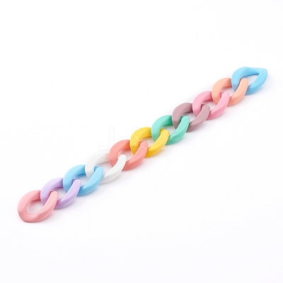 Opaque Spray Painted Acrylic Twist Chains AJEW-JB00908-1