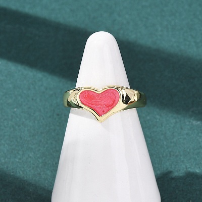 Brass Enamel Cuff Rings for Women RJEW-K264-04G-1