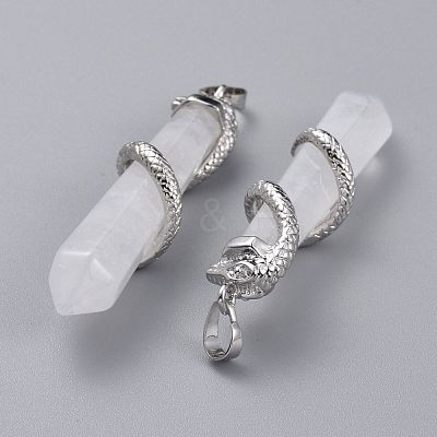 Natural Quartz Crystal Big Pointed Pendants G-F696-B15-1