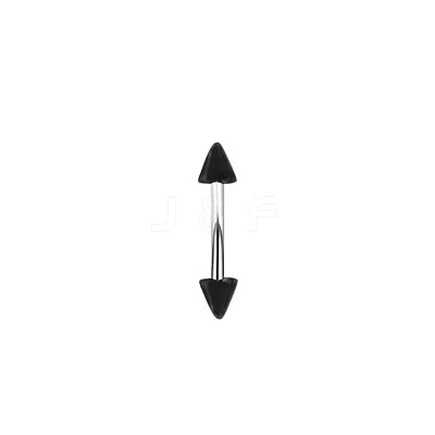 Cone 304 Stainless Steel Black Enamel Eyebrow Barbell Rings WG95BA1-09-1