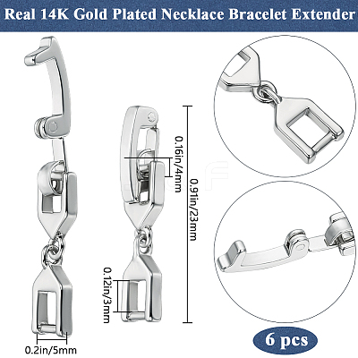 6Pcs Brass Fold Over Clasps KK-BBC0016-41P-1