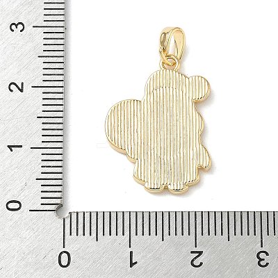 Christmas Brass Enamel Pendants KK-K305-08C-G-1
