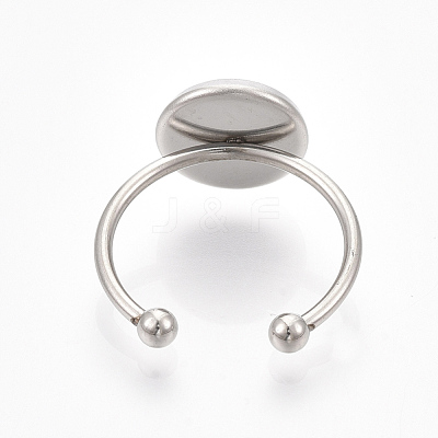 Tarnish Resistant 201 Stainless Steel Cuff Finger Rings Components STAS-T047-19A-1