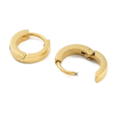 Ion Plating(IP) 304 Stainless Steel Pave Clear Cubic Zirconia Huggie Hoop Earrings for Women EJEW-C096-04G-1