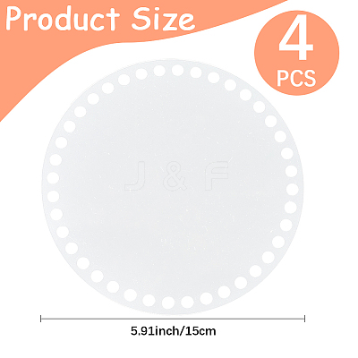 4Pcs Flat Round Acrylic Sheet MACR-CP0001-01A-1