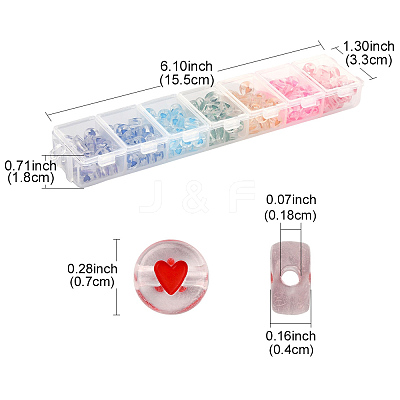 7 Colors Transparent Acrylic Beads TACR-YW0001-57B-1