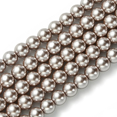 Eco-Friendly Dyed Glass Pearl Beads Strands HY-A008-6mm-RB017-1