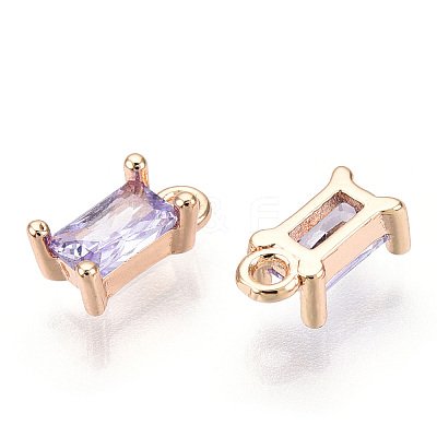 Brass Cubic Zirconia Charms X1-KK-S350-367P-1