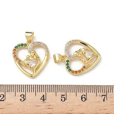 Brass Micro Pave Cubic Zirconia Pendants KK-L243-14G-05-1