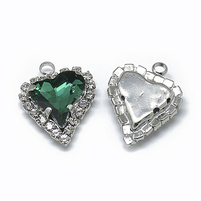 Glass Rhinestone Pendants RGLA-T128-12x13-09P-1