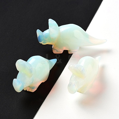 Opalite Carved Rhinoceros Figurines DJEW-P016-01J-1