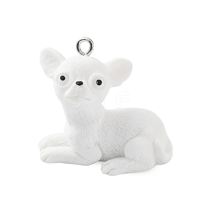 Opaque Resin Dog Pendants LS-RESI-P033-A03-1