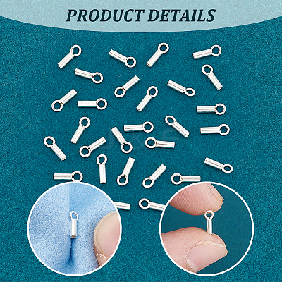 30Pcs 925 Sterling Silver Cord Ends STER-UN0001-35-1