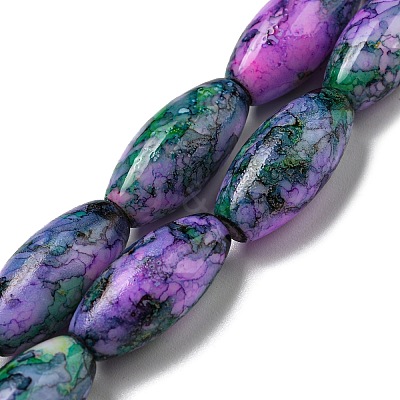 Baking Paint Glass Beads Strands DGLA-S115-22x10-S17-1