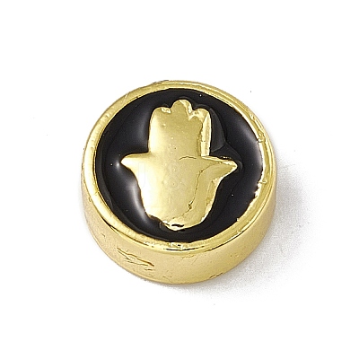 Real 18K Gold Plated Brass Enamel Beads KK-F814-05G-03-1