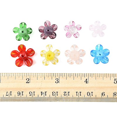 16Pcs 8 Colors Handmade Lampwork Beads LAMP-FS0001-26-1