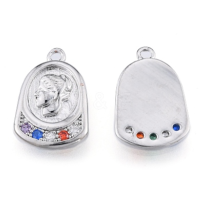 Brass Micro Pave Colorful Cubic Zirconia Pendants KK-N216-578P-1