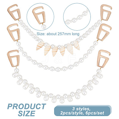 Glass Pearl Beaded Shoe Decoration Chain FIND-GO00007-1
