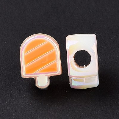 UV Plating Rainbow Iridescent Acrylic European Beads SACR-E009-37-1