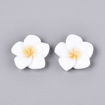Plumeria Flower Opaque Resin Cabochons CRES-T025-30A-02-1