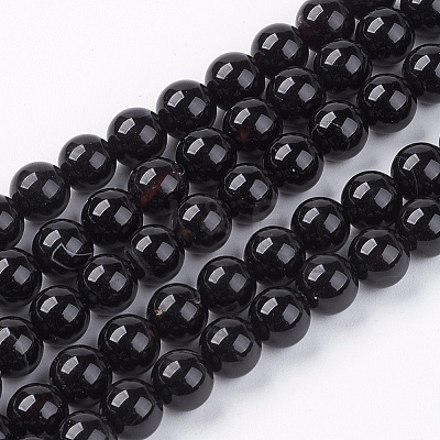 Natural Black Onyx Beads Strands LS-G-H1567-6MM-1