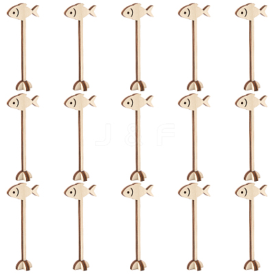 15Pcs Wood Menu Selection Sign AJEW-FG0005-87E-1