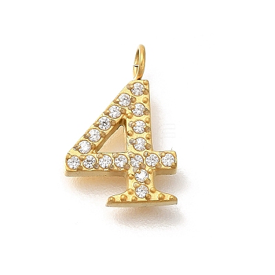 Ion Plating(IP) 304 Stainless Steel Micro Pave Cubic Zirconia Pendants STAS-H228-01G-04-1
