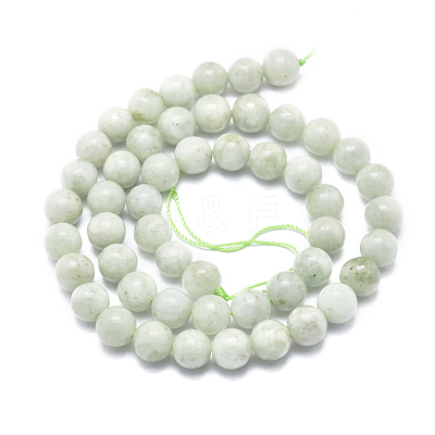Natural Myanmar Jade/Burmese Jade Beads Strands G-D0001-09-8mm-1