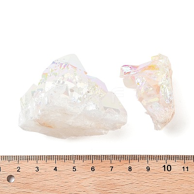 Electroplated Natural Druzy Quartz Crystal Cluster Ornaments RABO-PW0001-179A-1